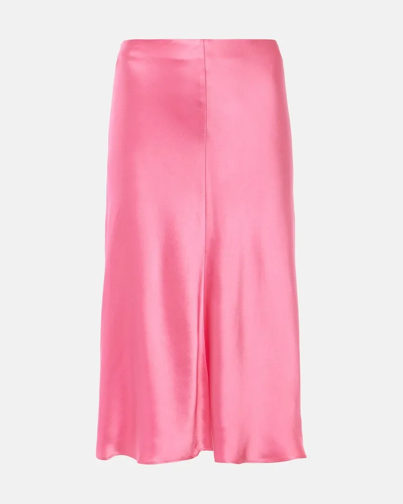 Stella McCartney Midirock aus Satin Rosa