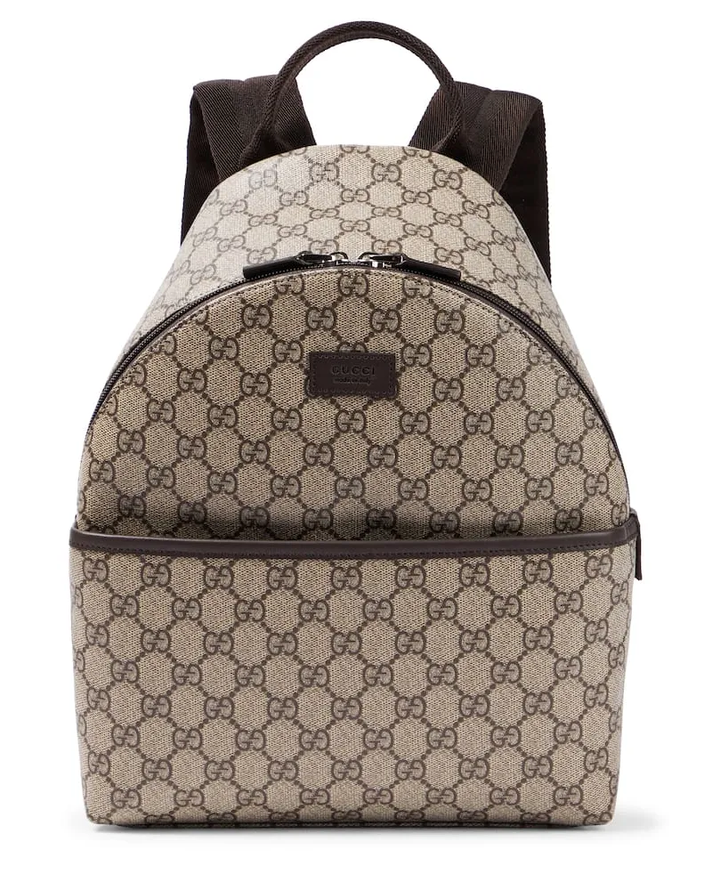 Gucci Rucksack GG aus Canvas mit Leder Braun