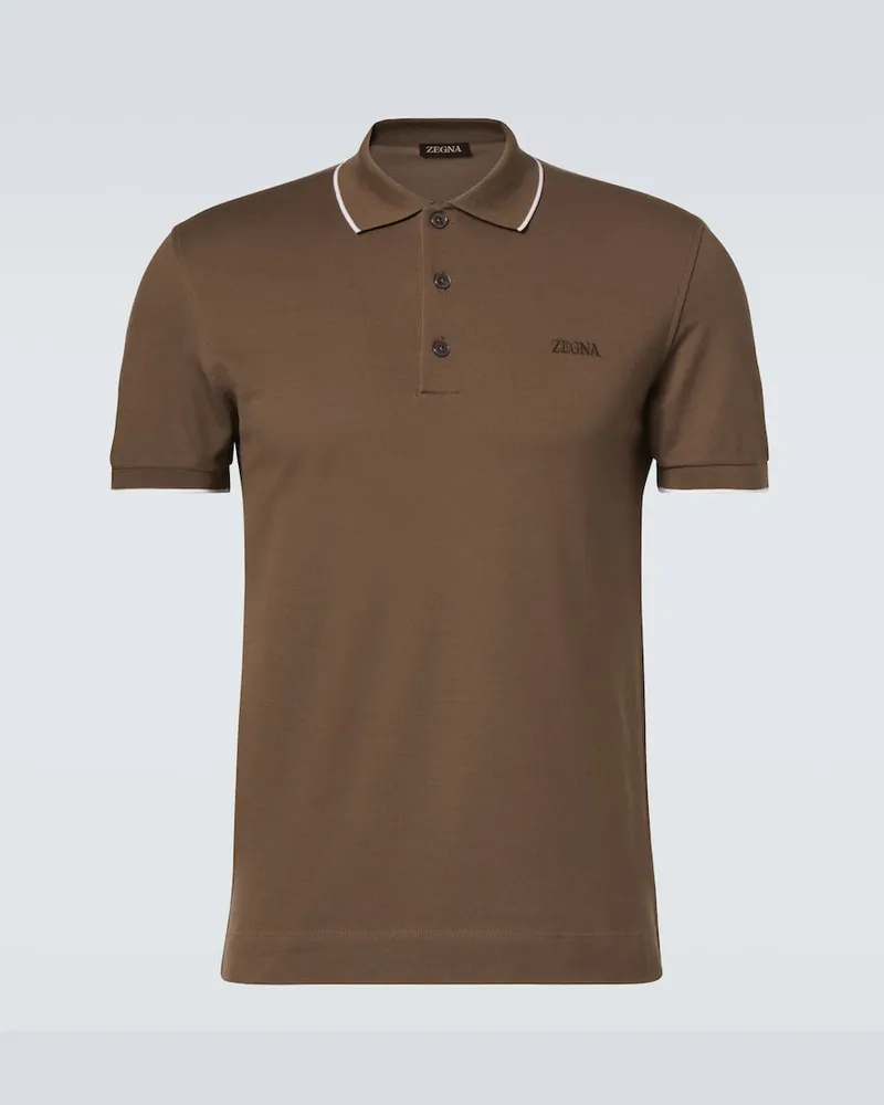 Ermenegildo Zegna Polohemd aus einem Baumwollgemisch Grün