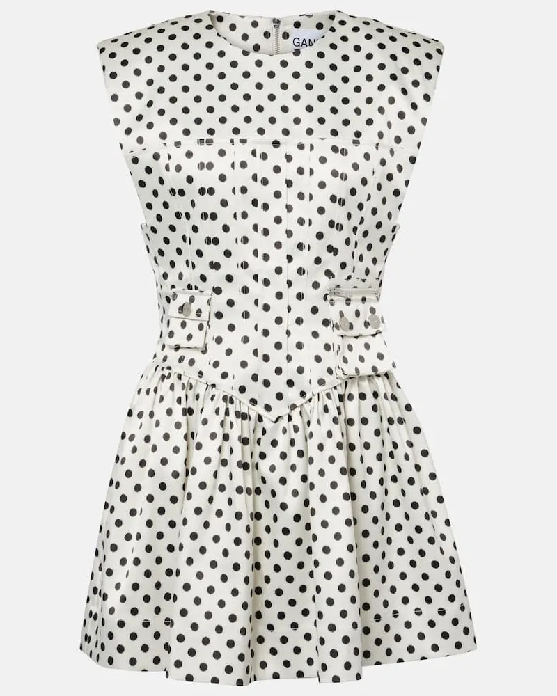 Ganni Kleid aus Satin Weiß