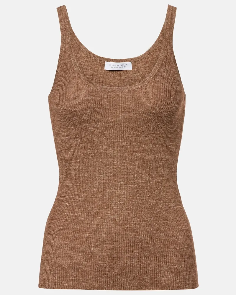 Gabriela Hearst Top Cinxia aus Kaschmir, Seide und Hanf Braun