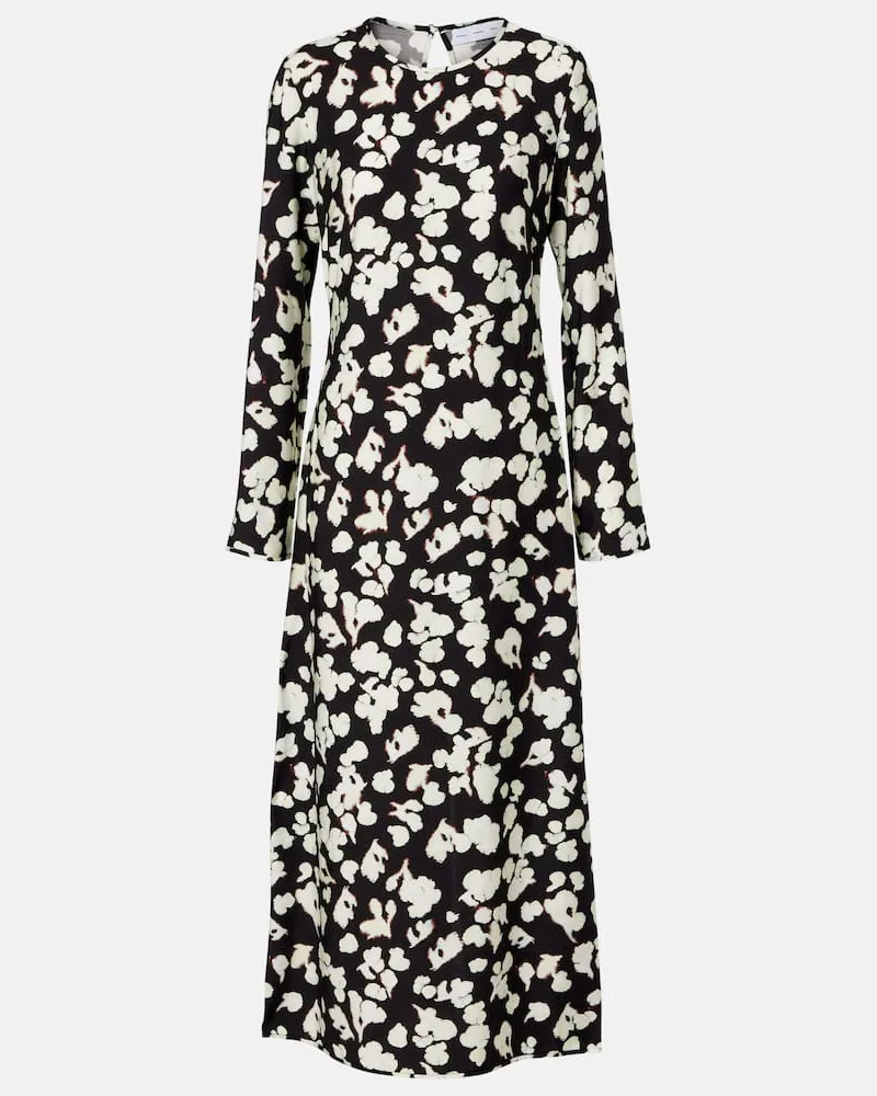Proenza Schouler White Label Midikleid Waverly aus Twill Schwarz