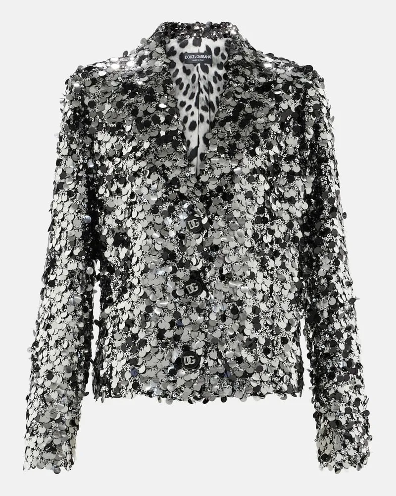 Dolce & Gabbana Blazer mit Pailletten Silber