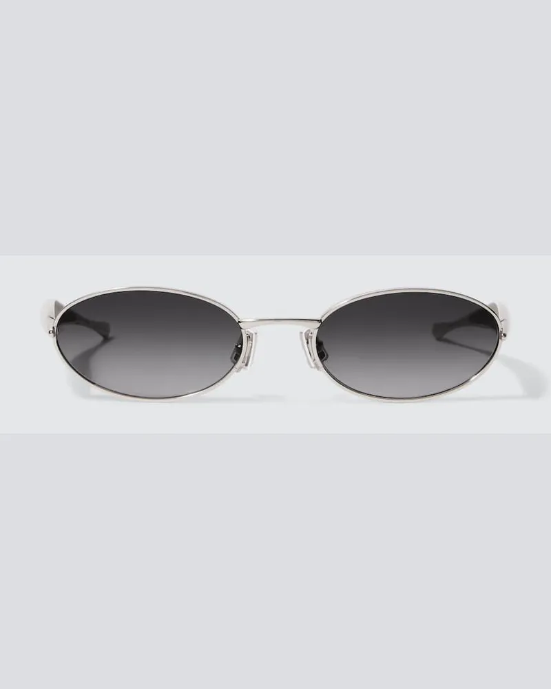 Bottega Veneta Ovale Sonnenbrille Sardine Grau