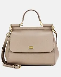 Dolce & Gabbana Tote Sicily Medium aus Leder Nude