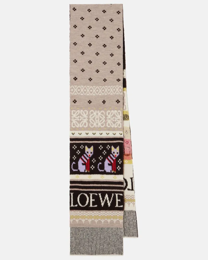 Loewe X Louis Wain Schal aus einem Wollgemisch Multicolor