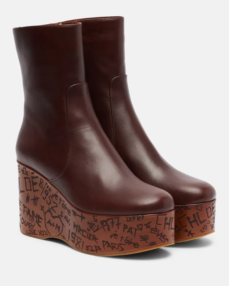 Chloé Chloé Ankle Boots Maxime aus Leder Braun