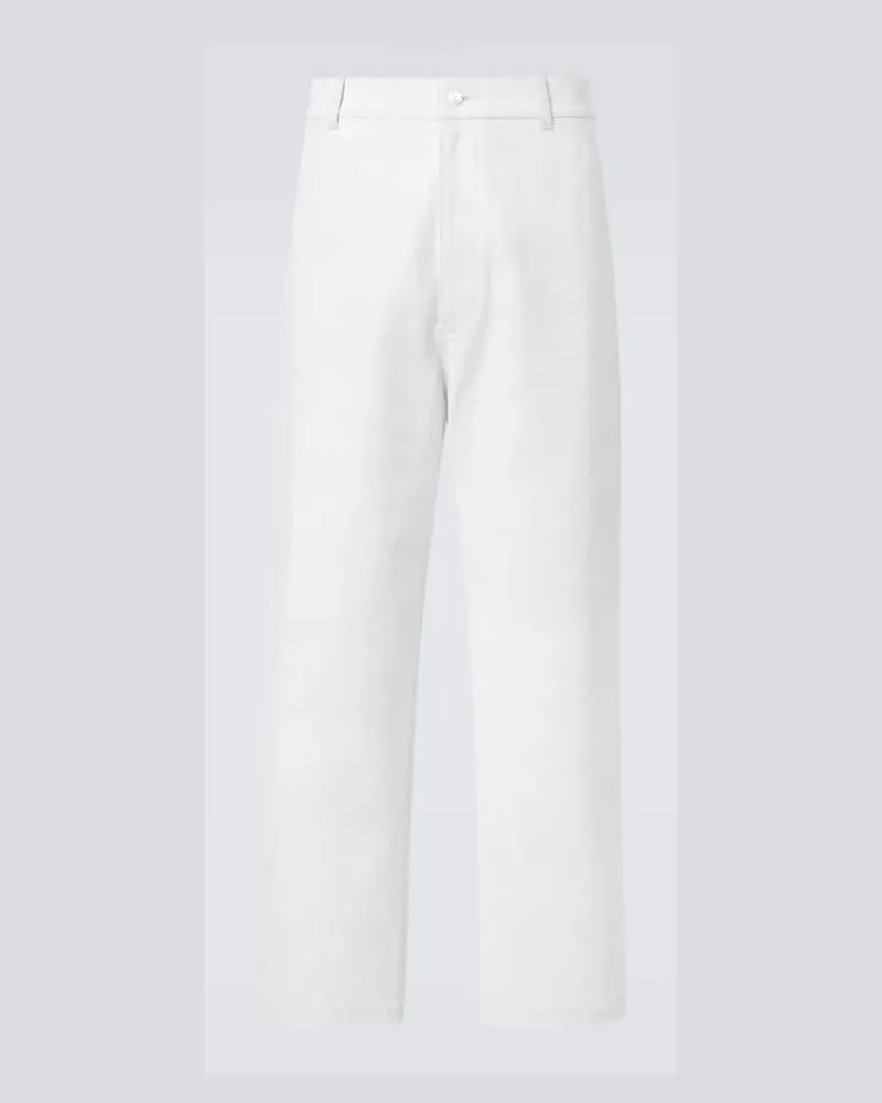 Junya Watanabe Beschichtete Straight Jeans Weiß