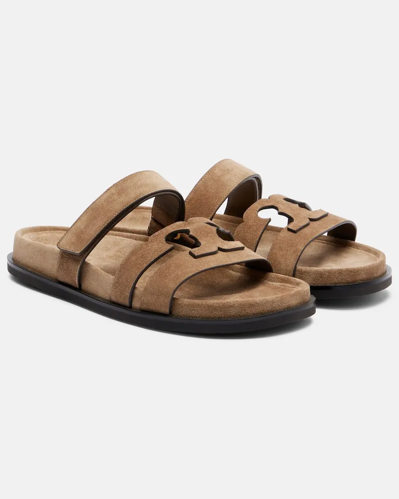 Tory Burch Sandalen Ines aus Veloursleder Braun