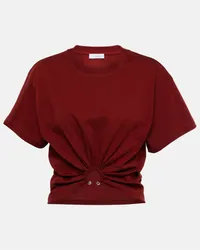 Paco Rabanne Cropped-Top aus Baumwoll-Jersey Rot