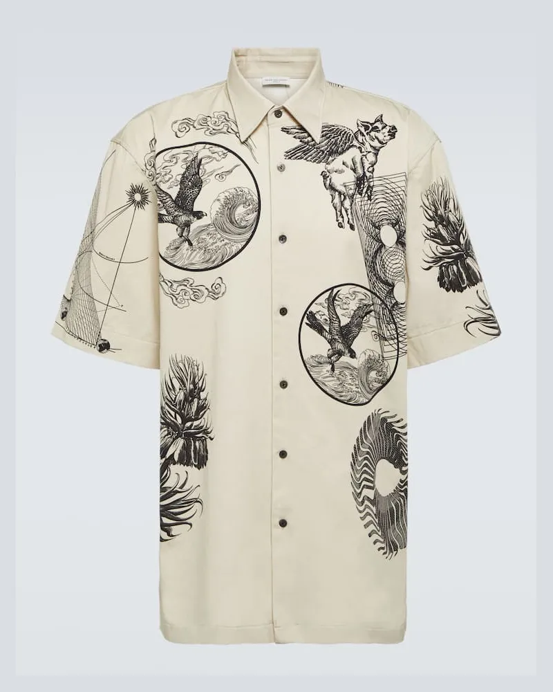 Dries van Noten Hemd Cassidye aus Baumwollpopeline Multicolor