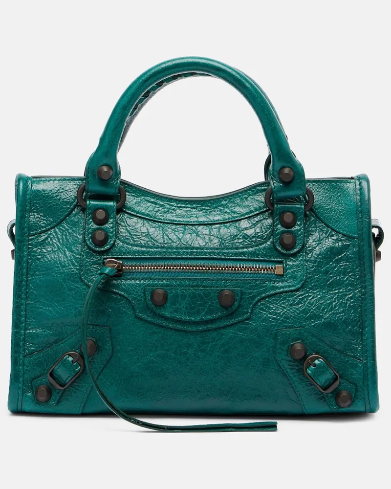 Balenciaga Tote Bag Le City Mini aus Leder Grün