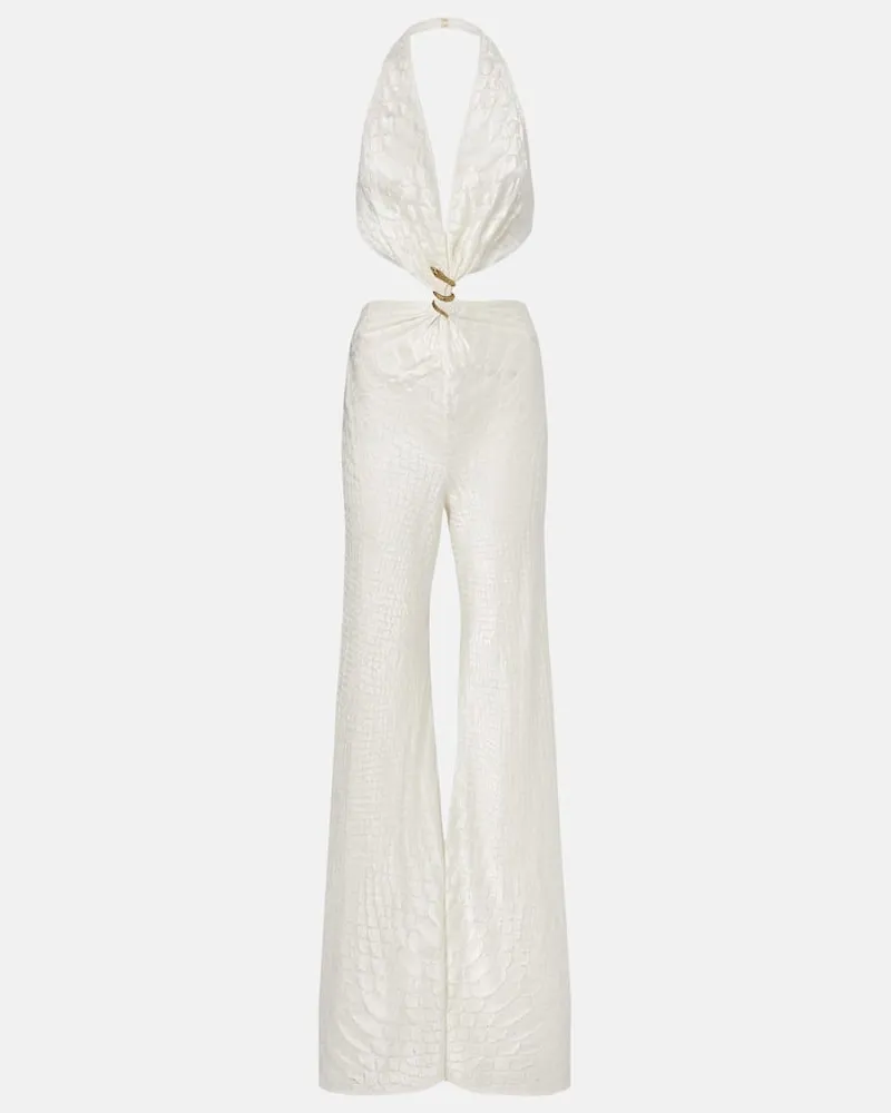 Roberto Cavalli Jumpsuit aus Jersey Weiß