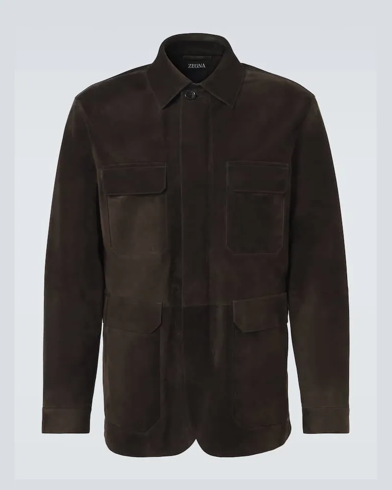 Ermenegildo Zegna Feldjacke aus Veloursleder Braun