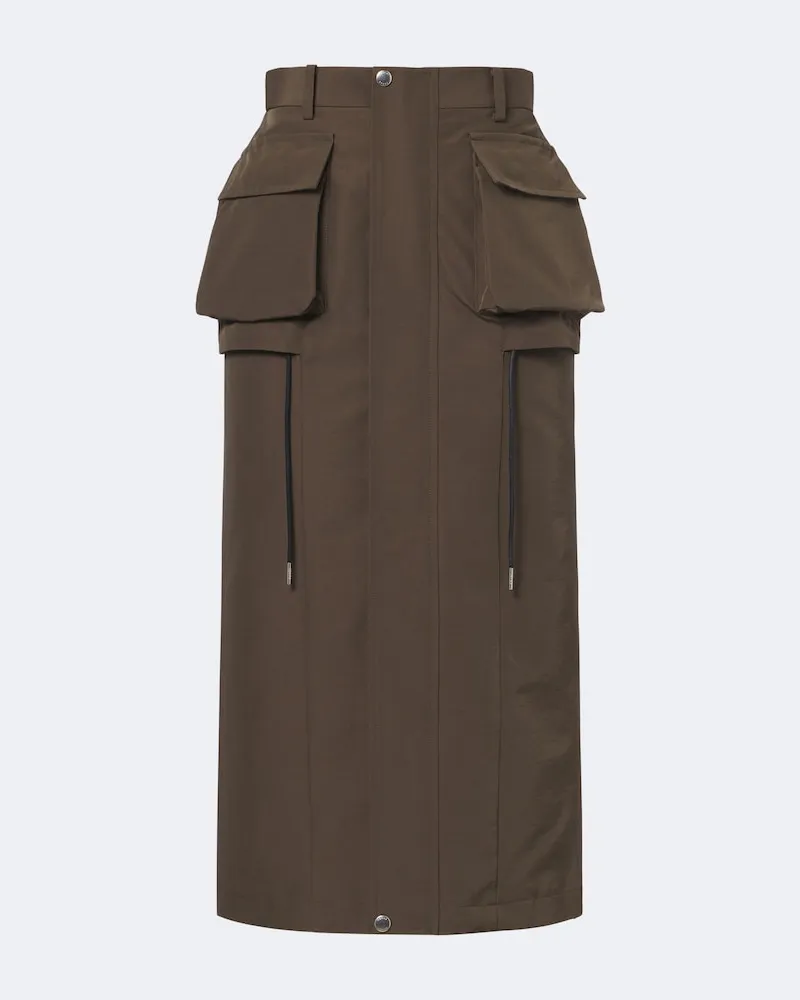 Sacai Midirock aus einem Baumwollgemisch Braun