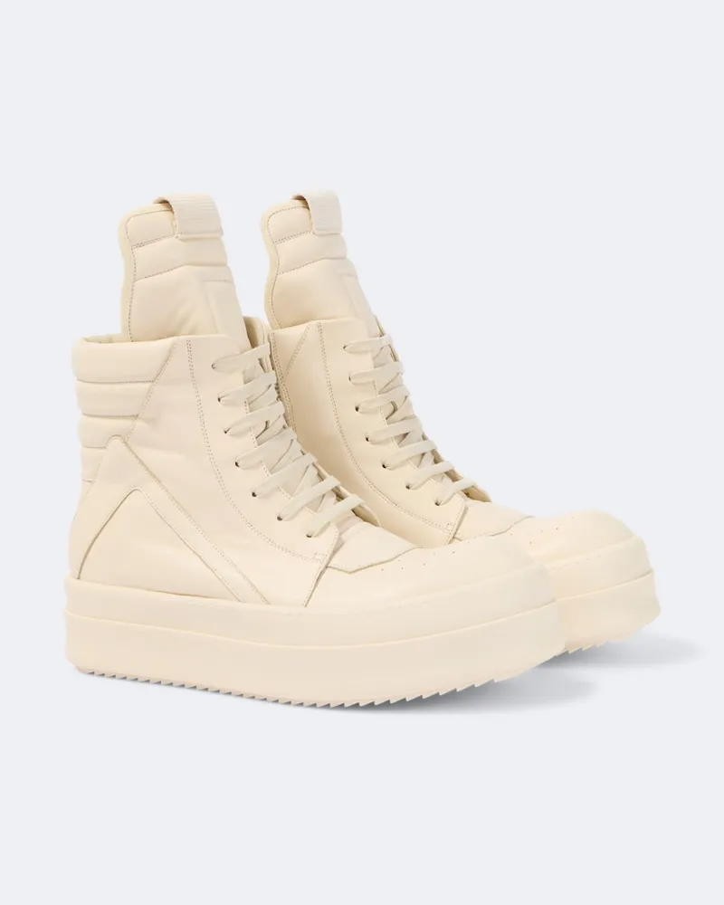 Rick Owens Sneakers Mega Bumper Geobasket aus Leder Weiß