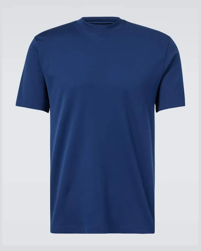 Loro Piana T-Shirt Ray aus Baumwoll-Jersey Blau