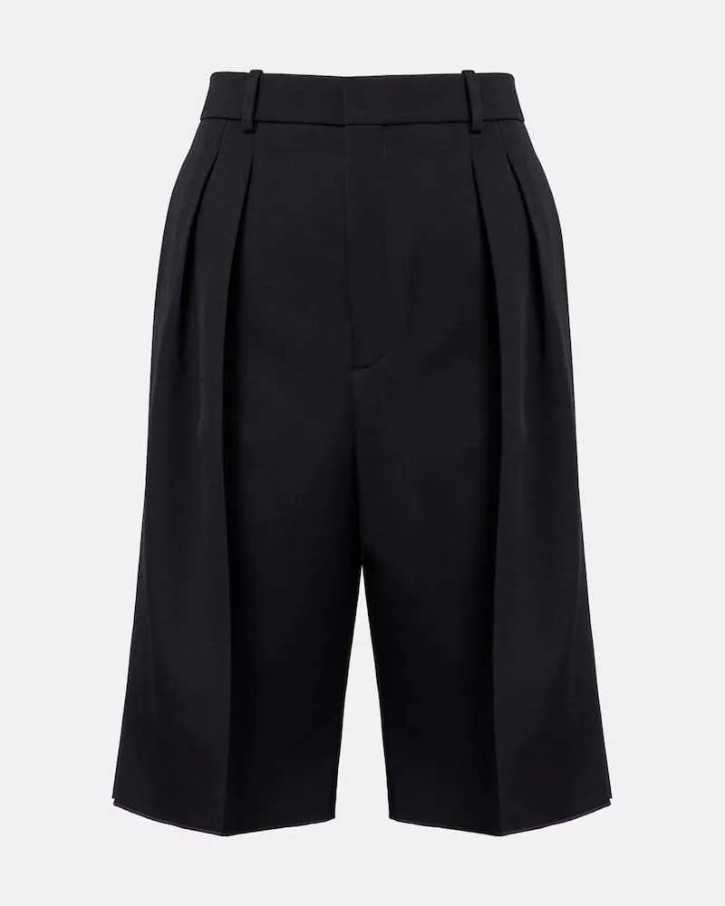 Saint Laurent Bermuda-Shorts aus Wolle Schwarz