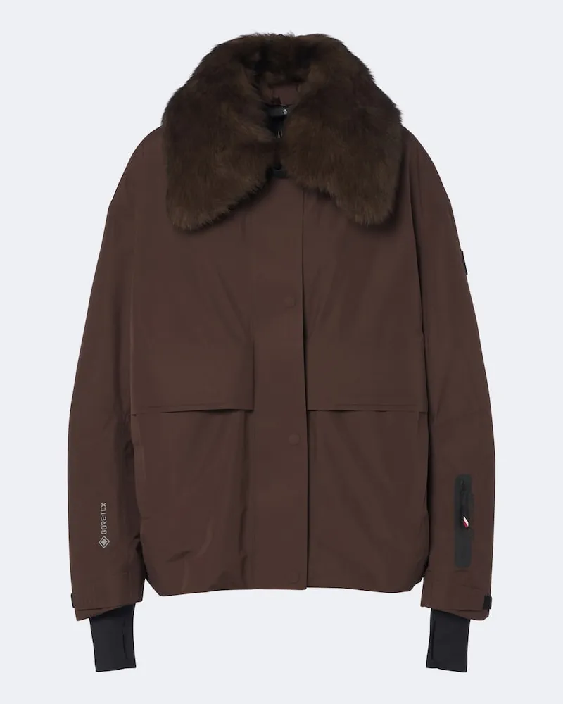 Moncler Skijacke mit Shearling Braun