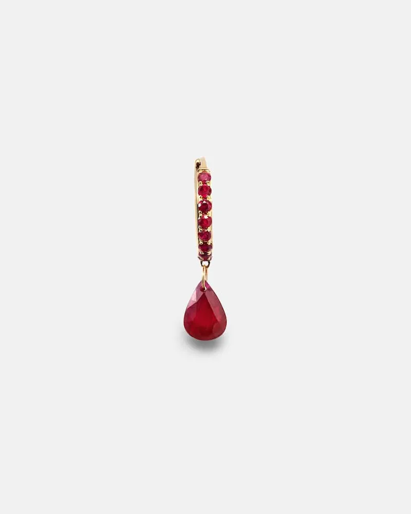 PERSEE Persée Einzelner Ohrring aus 18kt Gelbgold mit Rubinen Gold