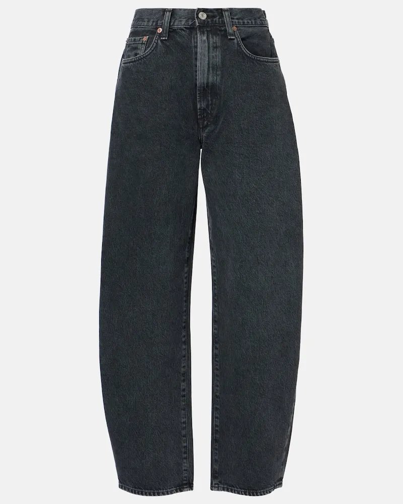 AGOLDE Mid-Rise Barrel Jeans Balloon Schwarz