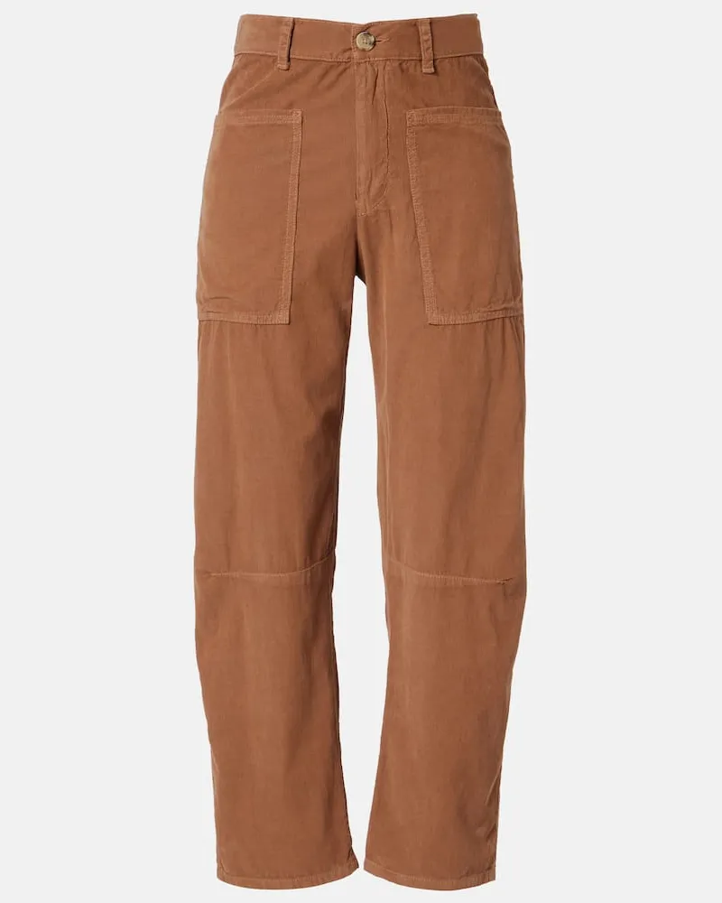Velvet Gerade Hose Sue aus Baumwolle Braun