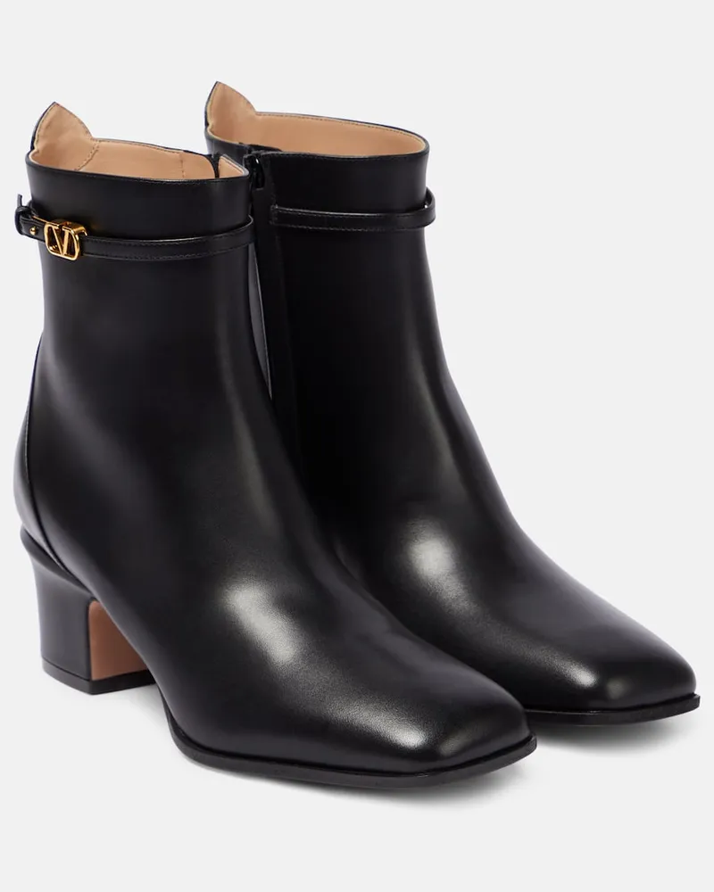 Valentino Garavani Ankle Boots VLogo Signature aus Leder Schwarz