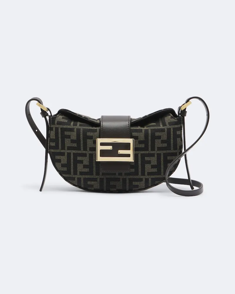 Fendi Schultertasche Croissant Braun