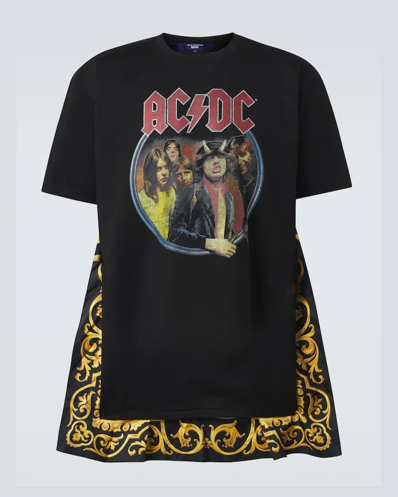 Junya Watanabe Bedrucktes T-Shirt AC/DC aus Baumwoll-Jersey Multicolor