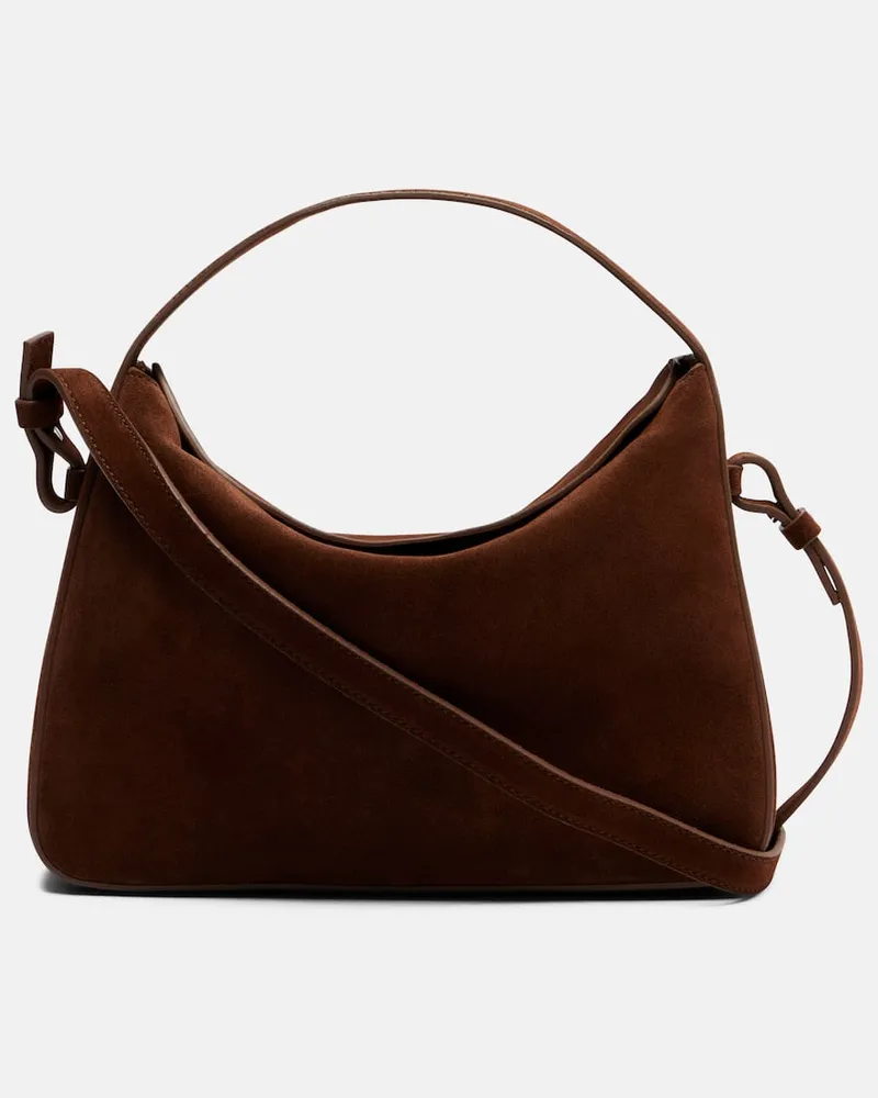 Aesther Ekme Schultertasche aus Veloursleder Braun