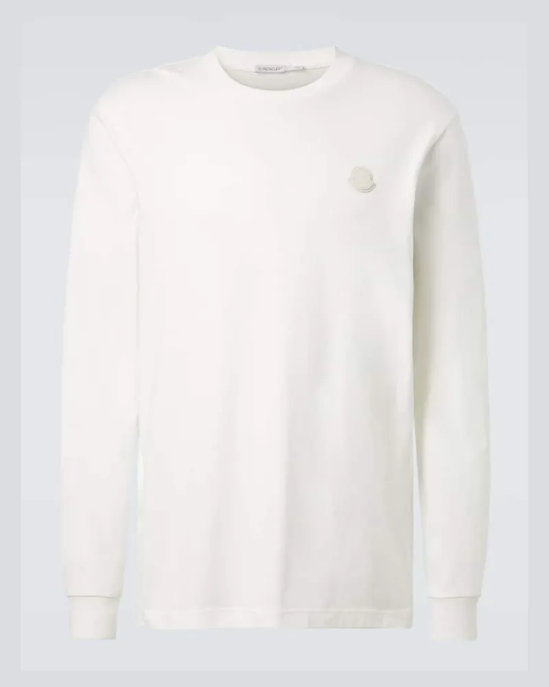 Moncler Longsleeve aus Baumwoll-Jersey Weiß