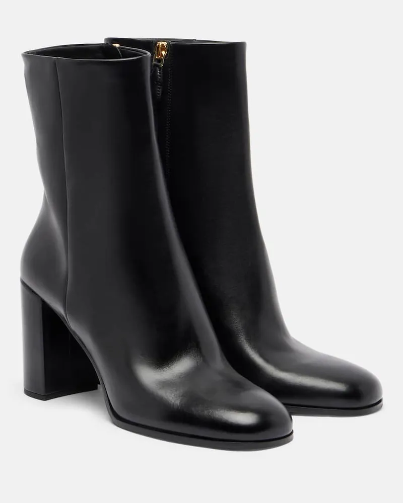 Prada Ankle Boots 85 aus Leder Schwarz