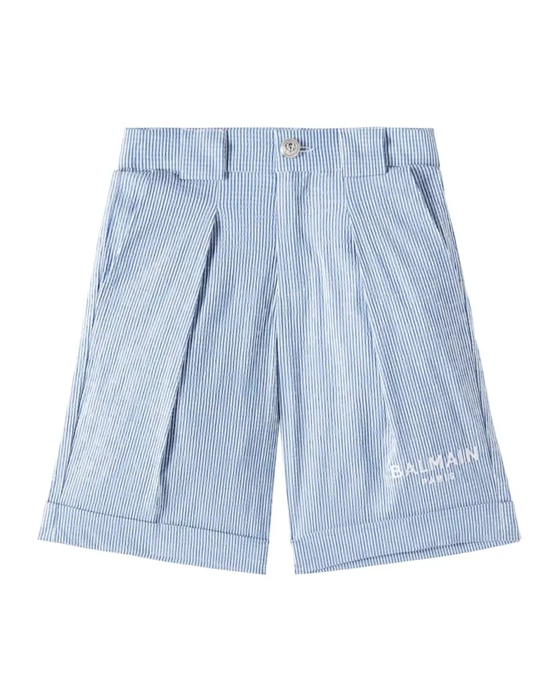 Balmain Shorts aus einem Baumwollgemisch Blau