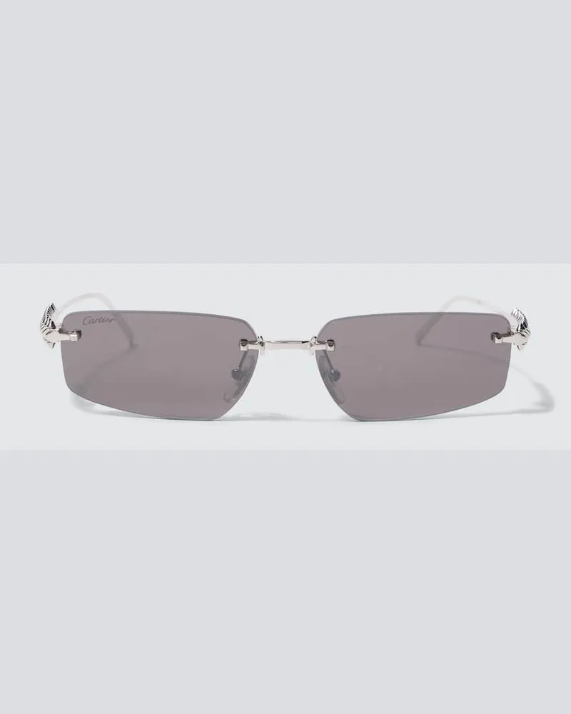 Cartier Eckige Sonnenbrille Clash De Cartier Silber