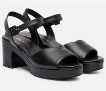 Plateausandalen aus Leder