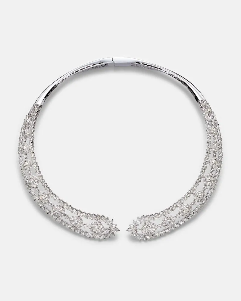 YEPREM Halskette Y-Couture aus 18kt Weißgold mit Diamanten Gold