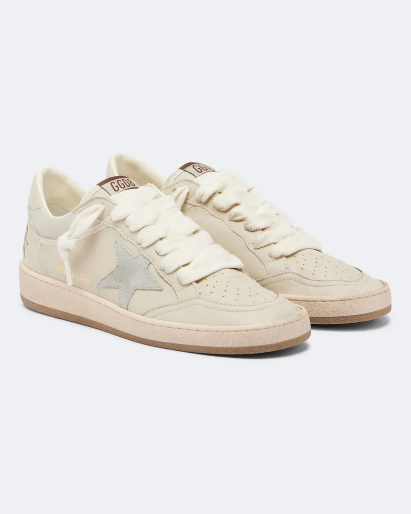 Golden Goose Sneakers Ball Star aus Leder mit Veloursleder Beige