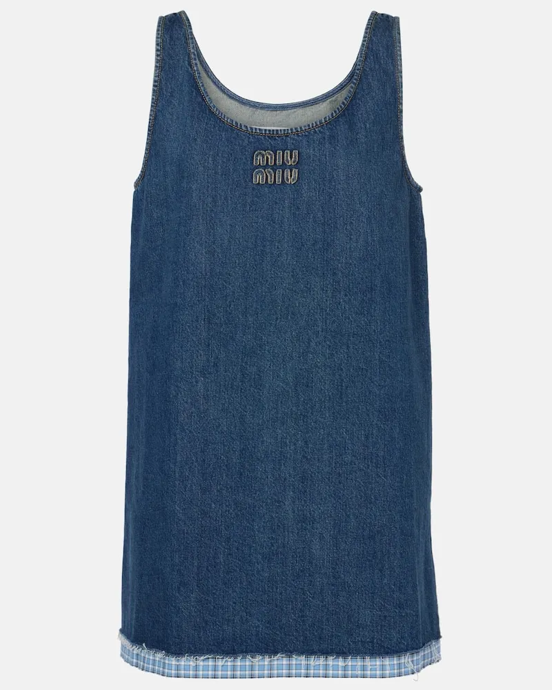 Miu Miu Minikleid aus Denim Blau