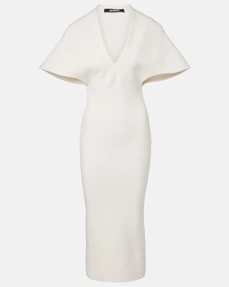 Jacquemus Midikleid aus Strick Weiß