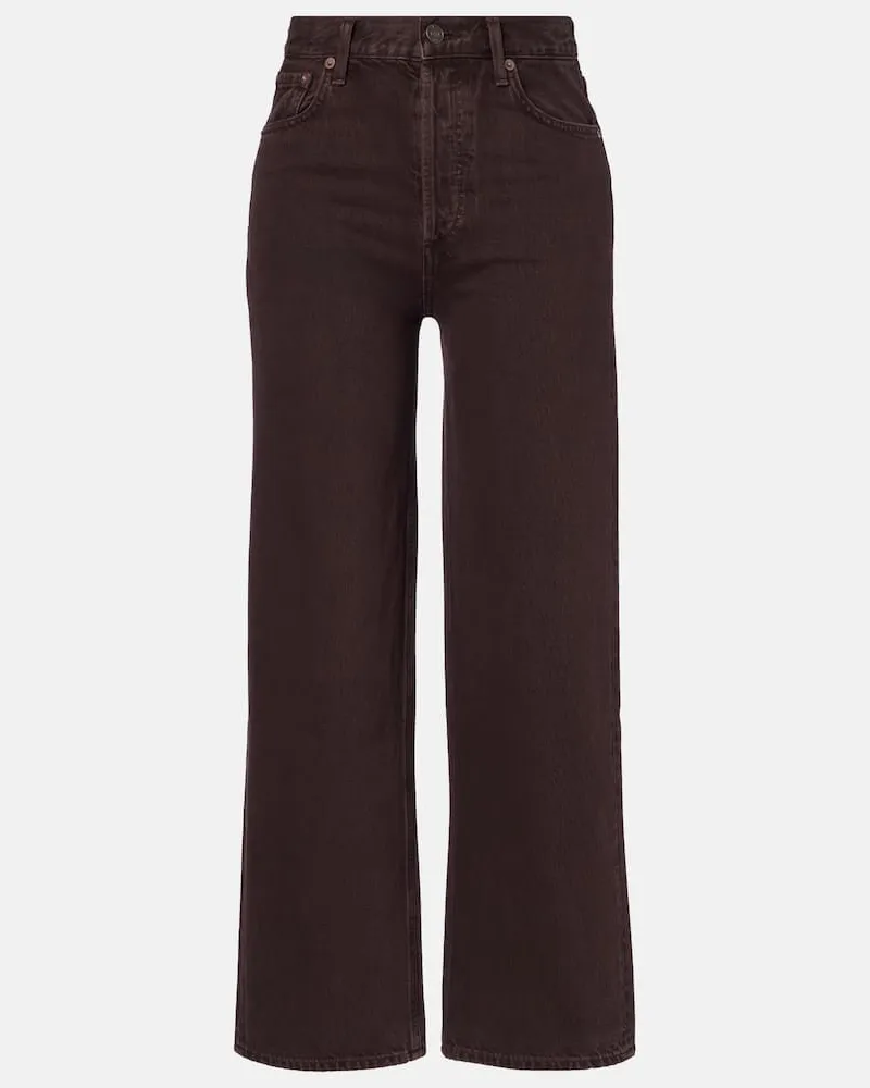 AGOLDE High-Rise Wide-Leg Jeans Ren Braun