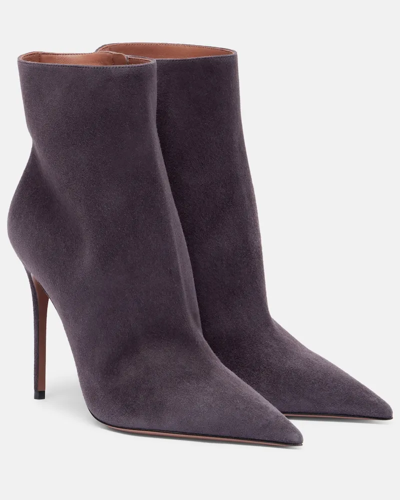 Paris Texas Ankle Boots Vera aus Veloursleder Grau