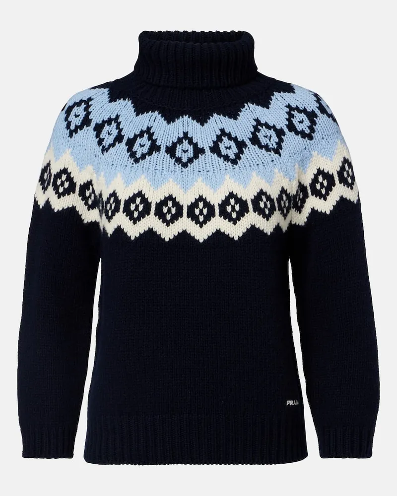 Prada Pullover aus Wolle und Kaschmir Blau