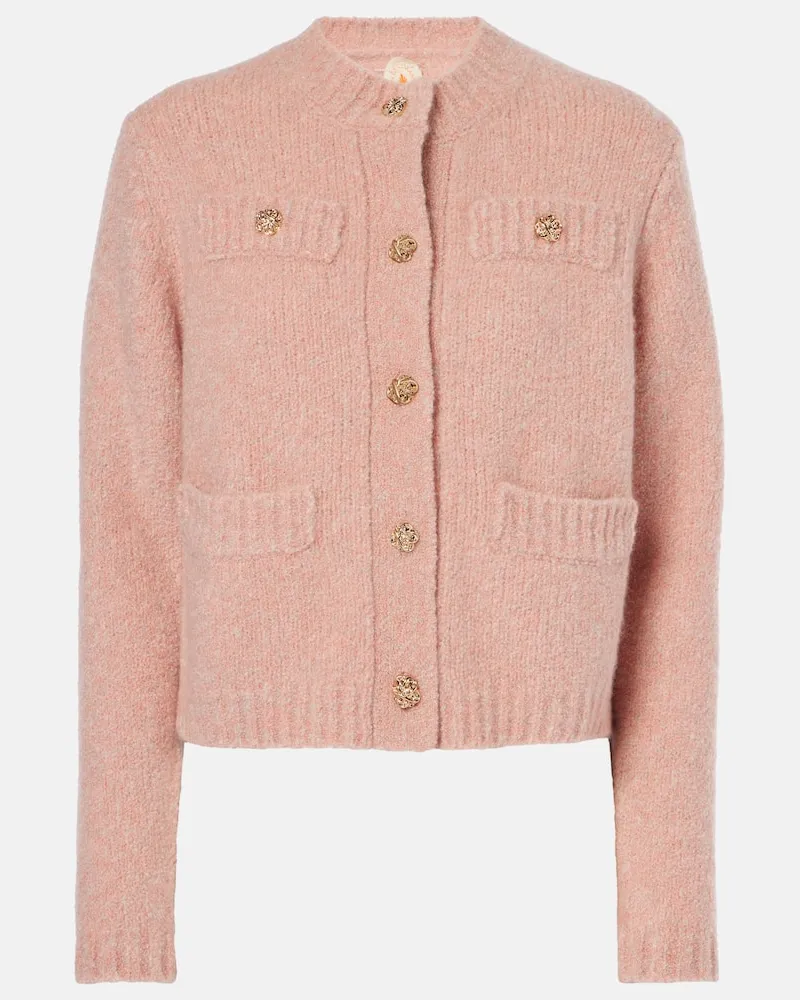 Jardin des Orangers Cropped-Cardigan aus Bouclé Rosa