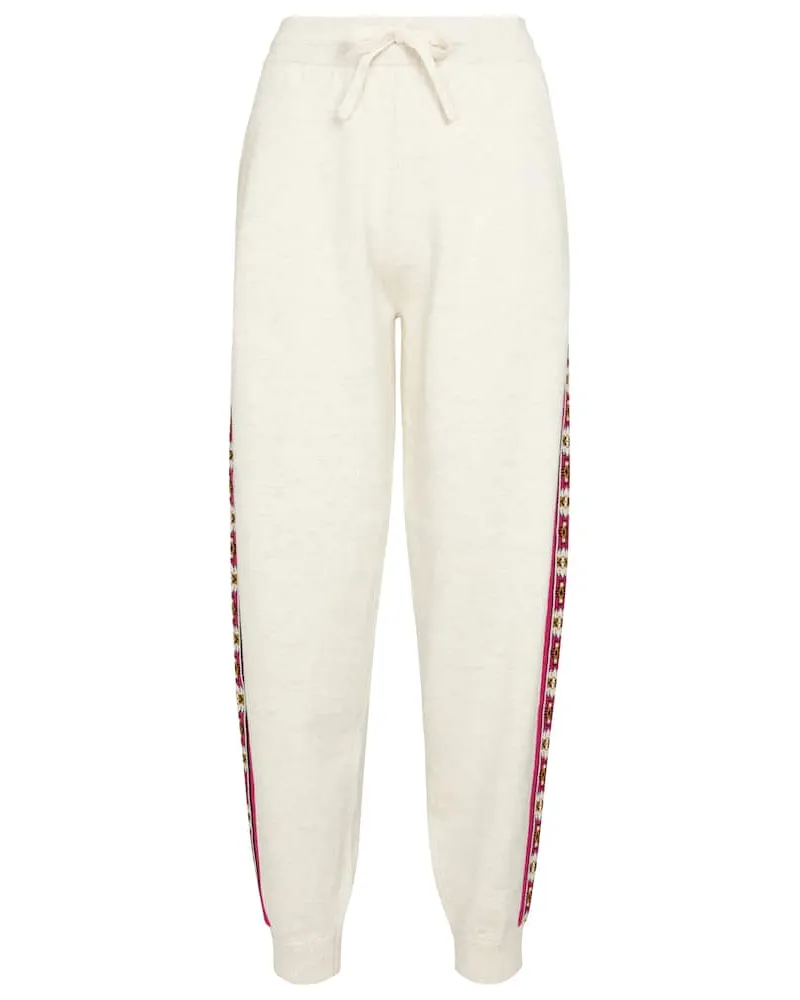 Isabel Marant Jogginghose Ekira aus Jacquard-Strick Weiß