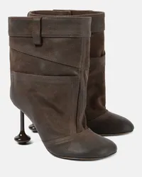 Loewe Ankle Boots Toy aus Veloursleder Braun