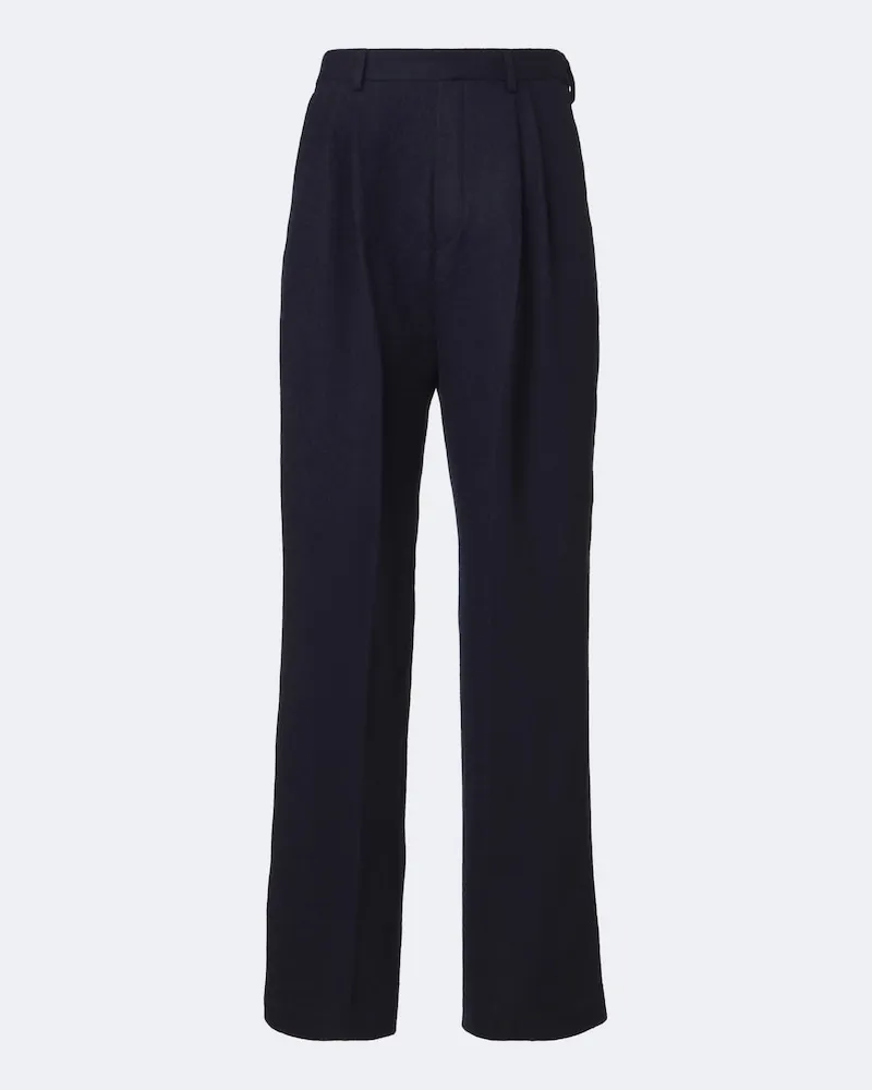 Dries van Noten Gerade Hose aus Wolle Blau