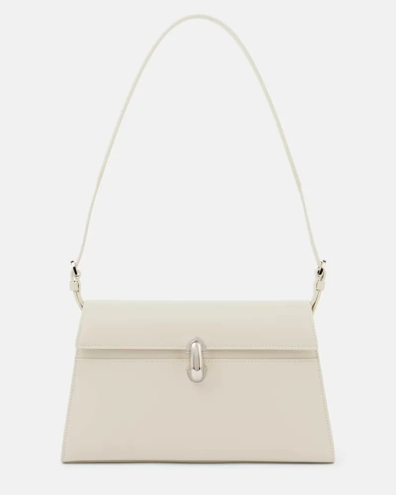 SAVETTE Schultertasche Symmetry 19 aus Leder Weiß