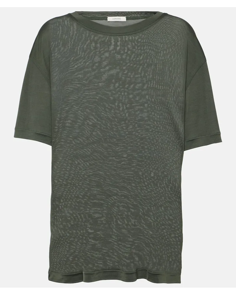 Christophe Lemaire T-Shirt aus Seiden-Jersey Grau