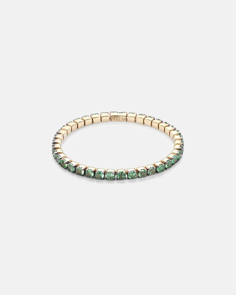 SHAY Ring Thread aus 18kt Gelbgold mit Granat Grün