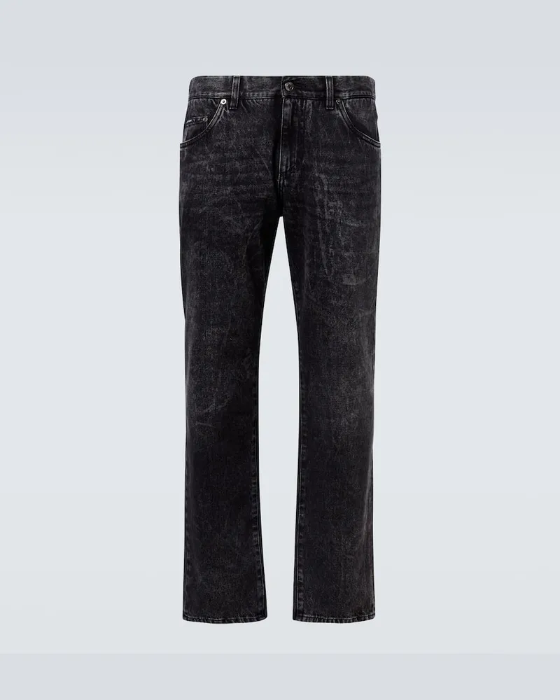 Dolce & Gabbana Mid-Rise Straight Jeans Schwarz